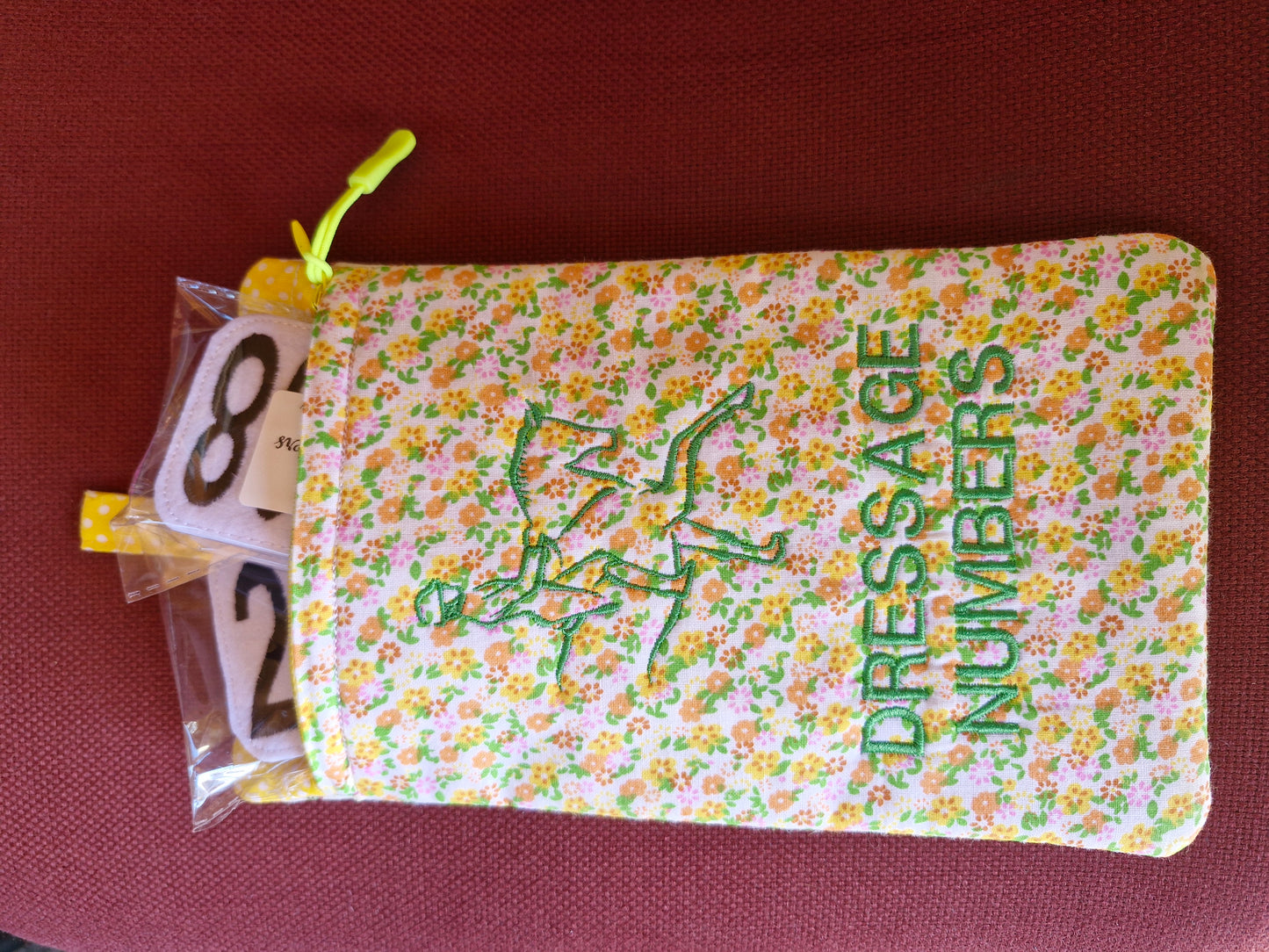 Dressage number handy pouch.