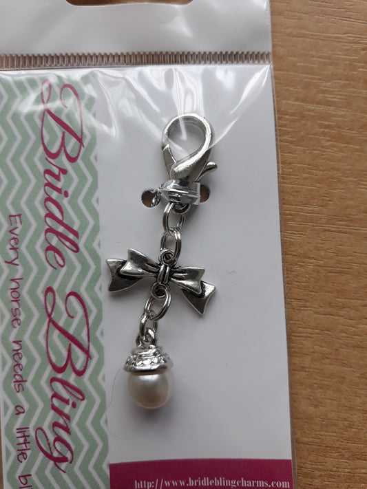 Bridle Charm - Bows and Pearls